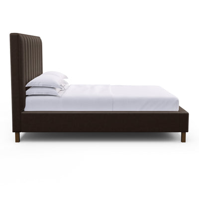 Highline Vertical Channel Panel Bed - Chocolate Vintage Leather