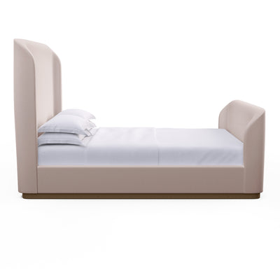 Barrow Shelter Bed w/ Footboard - Blush Plush Velvet
