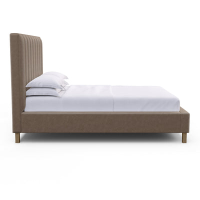 Highline Vertical Channel Panel Bed - Pumice Vintage Leather