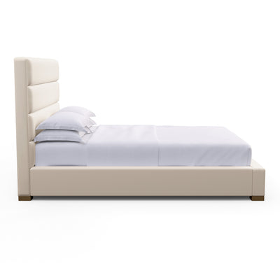 Boyd Horizontal Channel Panel Bed - Oyster Plush Velvet
