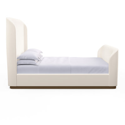 Barrow Shelter Bed w/ Footboard - Alabaster Plush Velvet