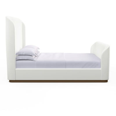 Barrow Shelter Bed w/ Footboard - Blanc Plush Velvet