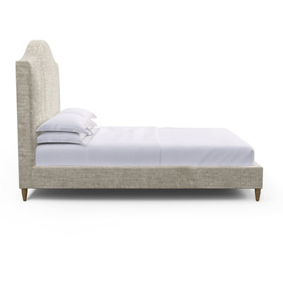 Montague Arched Panel Bed - Oyster Crushed Velvet