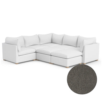 Evans 7-Piece Pit Sectional - Graphite Basketweave