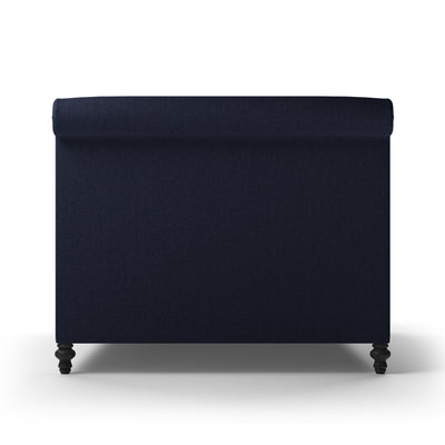 Empire Scroll Bed w/ Footboard - Blue Print Plush Velvet