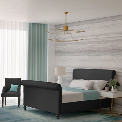 Empire Scroll Bed - Black Jack Vintage Leather