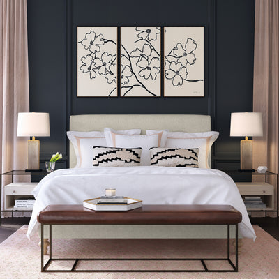 Empire Scroll Bed - Oyster Vintage Leather