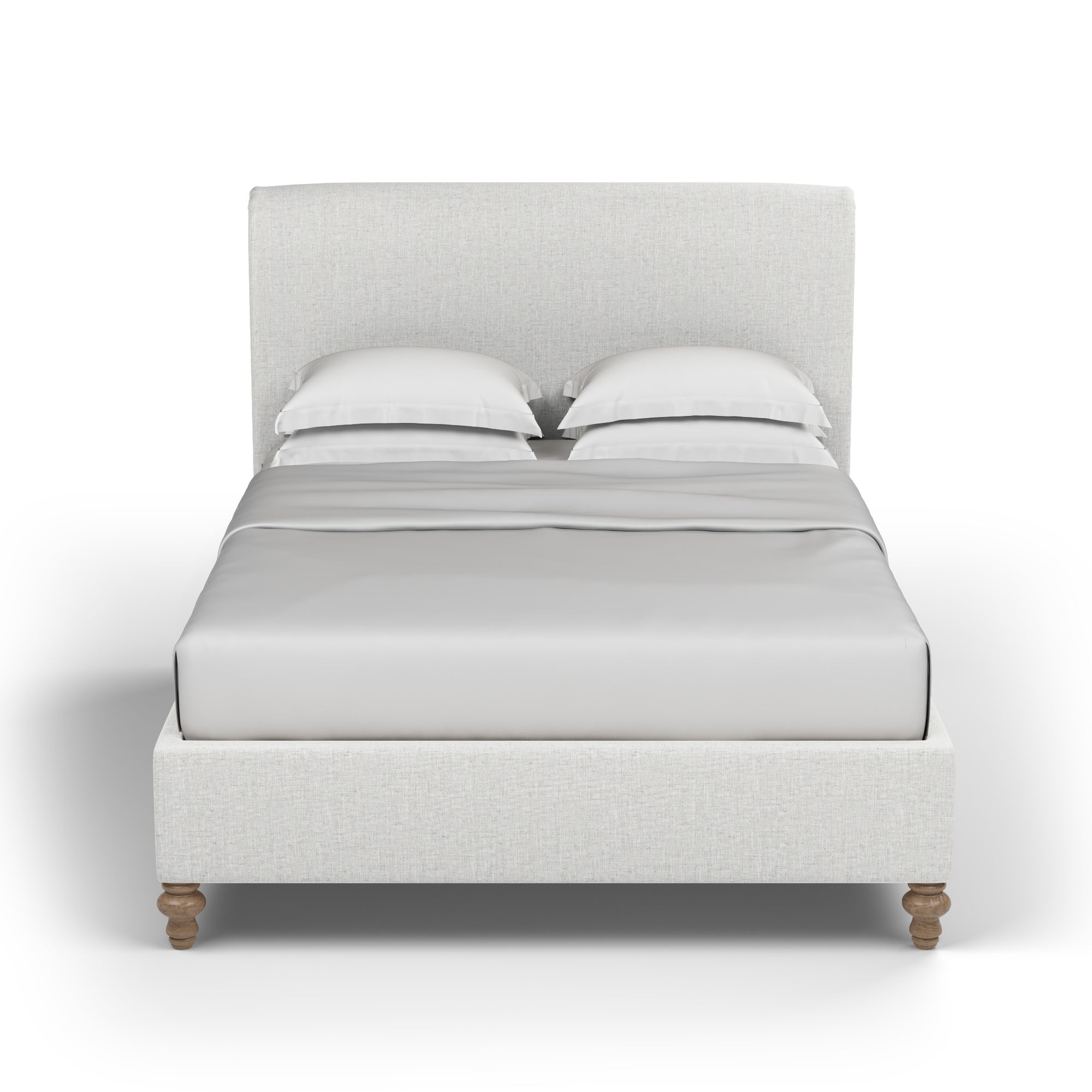 Empire Scroll Bed - Blanc Box Weave Linen