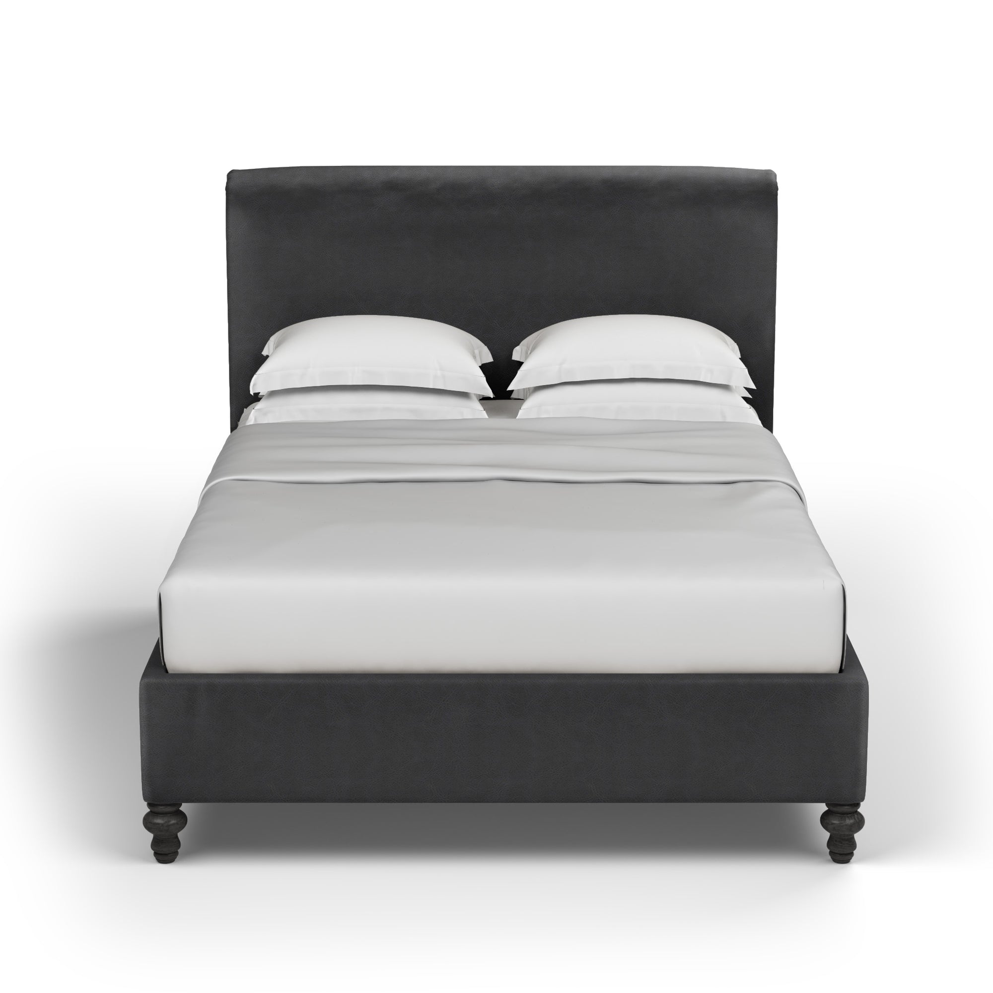 Empire Scroll Bed - Black Jack Vintage Leather