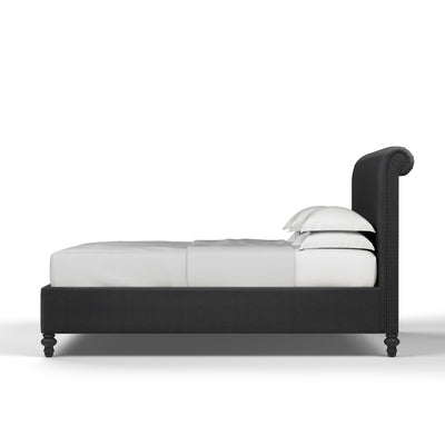 Empire Scroll Bed - Black Jack Vintage Leather