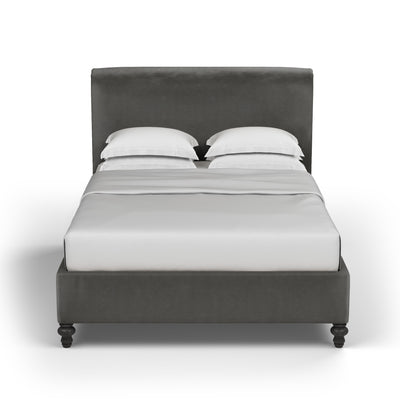 Empire Scroll Bed - Graphite Vintage Leather