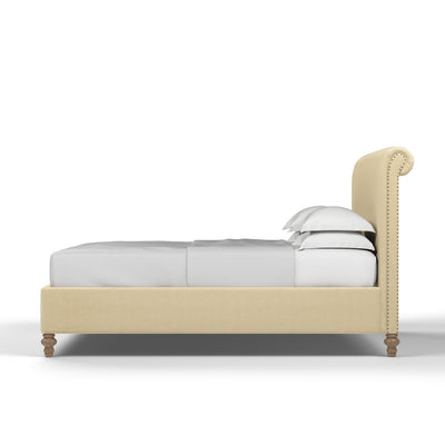 Empire Scroll Bed - Oyster Vintage Leather