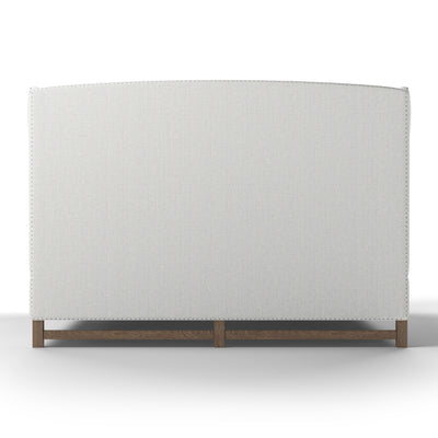 Herbert Wingback Bed w/ Footboard - Blanc Box Weave Linen