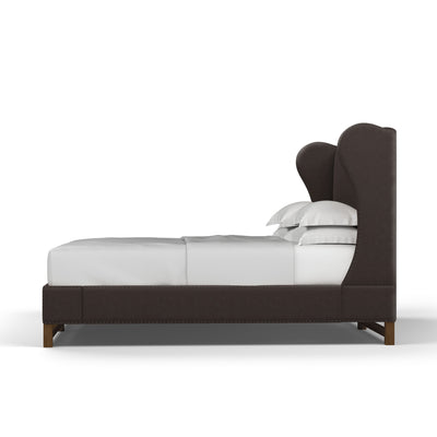 Herbert Wingback Bed - Chocolate Vintage Leather