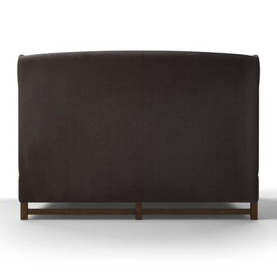 Herbert Wingback Bed - Chocolate Vintage Leather