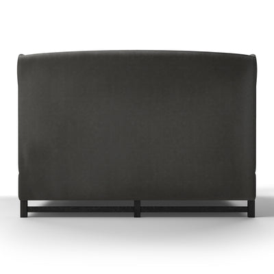 Herbert Wingback Bed - Graphite Vintage Leather