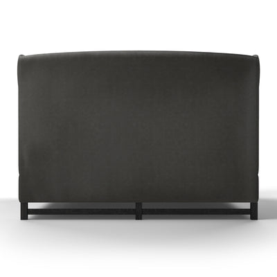 Herbert Wingback Bed - Graphite Vintage Leather