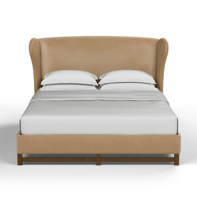 Herbert Wingback Bed - Marzipan Vintage Leather