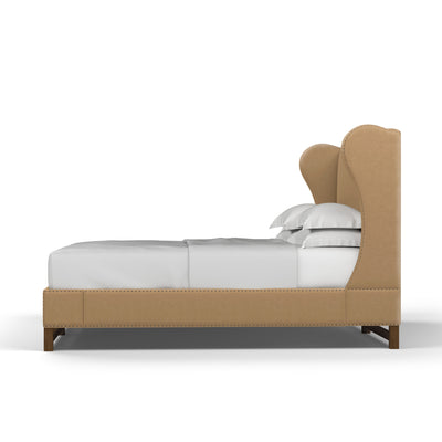 Herbert Wingback Bed - Marzipan Vintage Leather