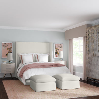 Kaiser Box Bed - Alabaster Pebble Weave Linen