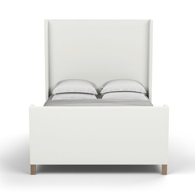Lincoln Shelter Bed w/ Footboard - Blanc Plush Velvet