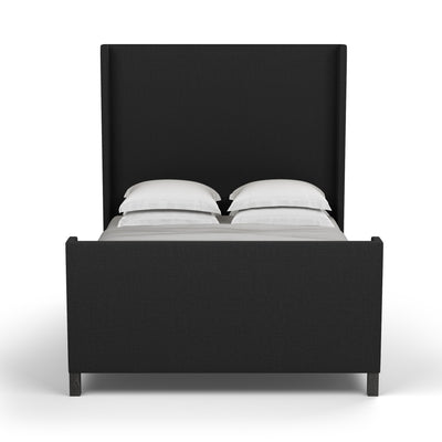 Lincoln Shelter Bed w/ Footboard - Black Jack Box Weave Linen