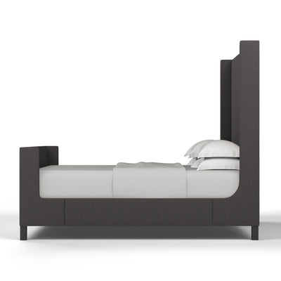 Lincoln Shelter Bed w/ Footboard - Graphite Box Weave Linen