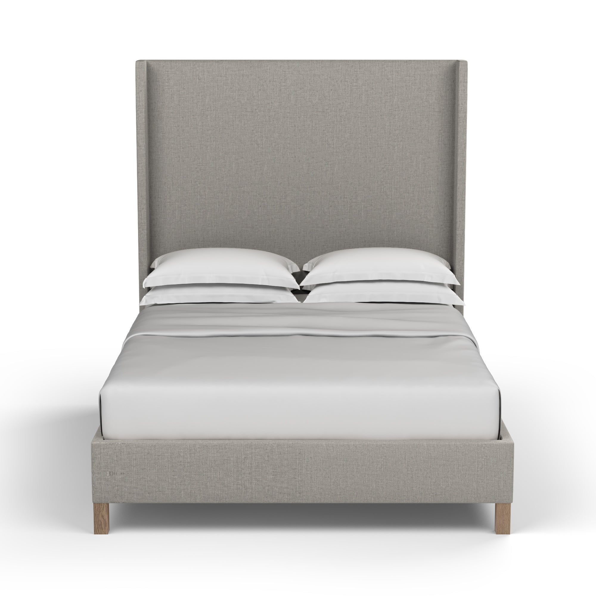 Lincoln Shelter Bed - Silver Streak Box Weave Linen