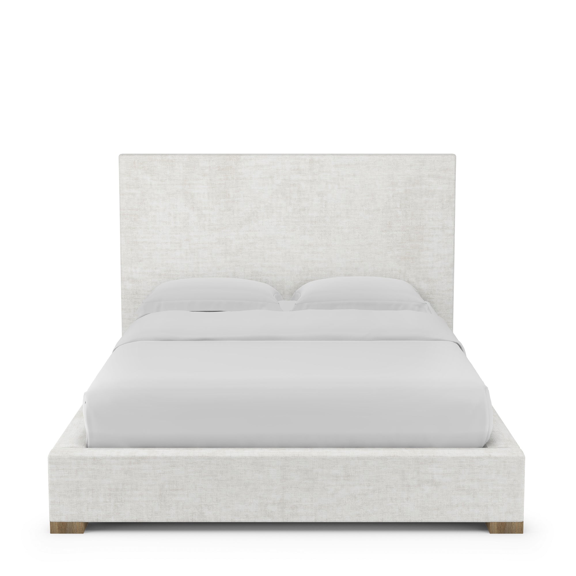 Sloan Panel Bed - Alabaster Crushed Velvet