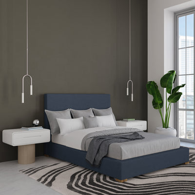 Sloan Panel Bed - Bluebell Basketweave