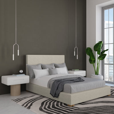 Sloan Panel Bed - Oyster Plush Velvet