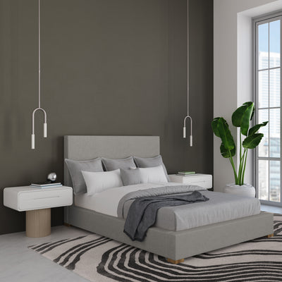 Sloan Panel Bed - Silver Streak Plush Velvet