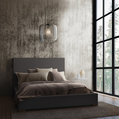 Sloan Panel Bed - Graphite Box Weave Linen