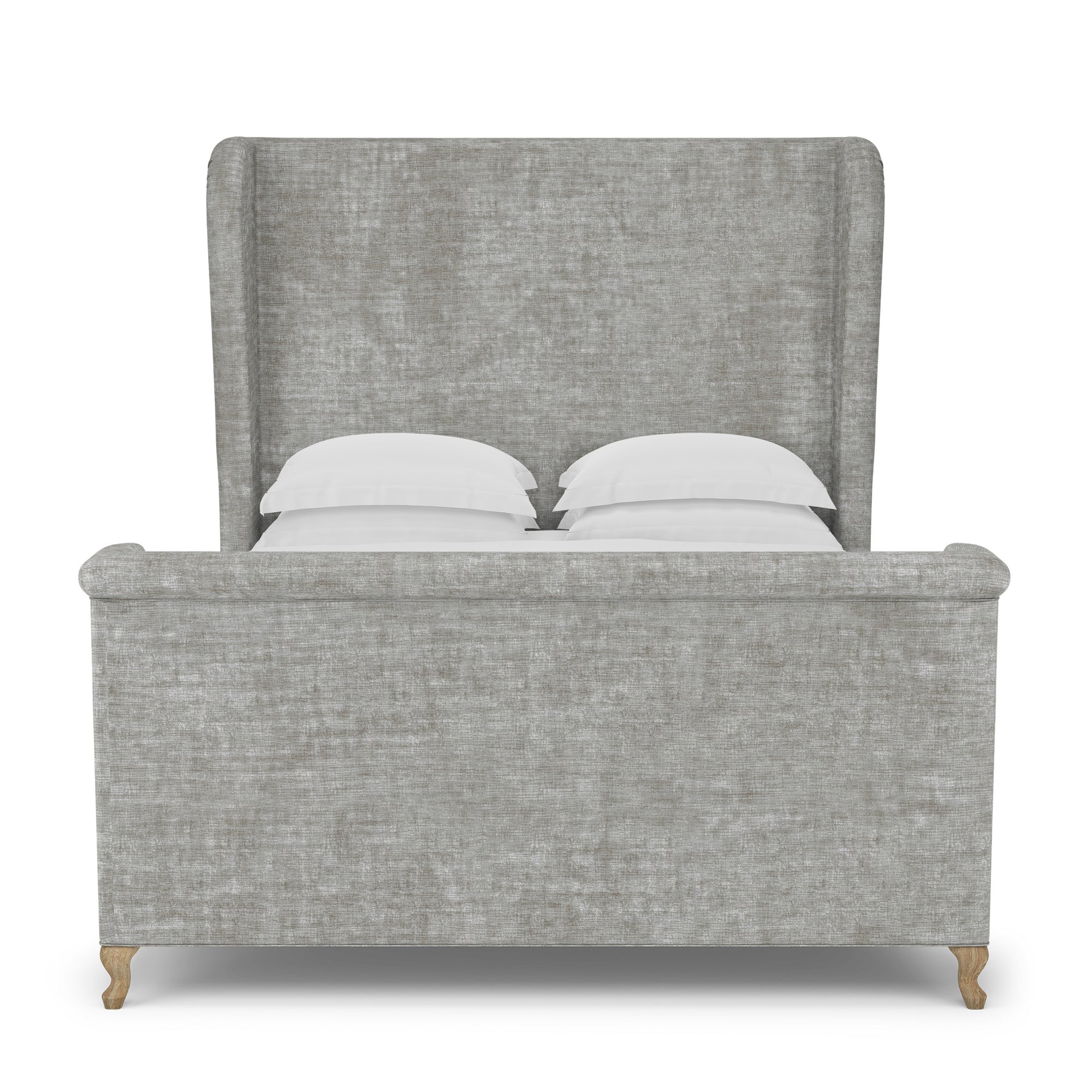 Humboldt Shelter Bed w/ Footboard - Silver Streak Crushed Velvet