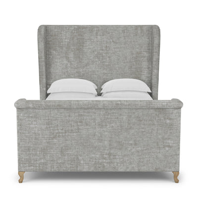 Humboldt Shelter Bed w/ Footboard - Silver Streak Crushed Velvet