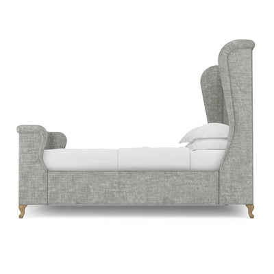 Humboldt Shelter Bed w/ Footboard - Silver Streak Crushed Velvet