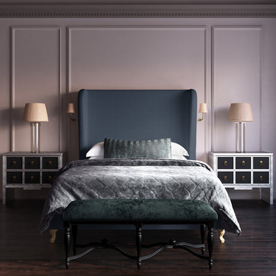 Humboldt Shelter Bed - Bluebell Box Weave Linen