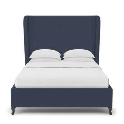 Humboldt Shelter Bed - Blue Print Box Weave Linen