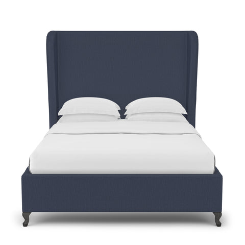 Humboldt Shelter Bed - Blue Print Box Weave Linen