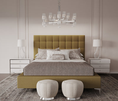 Bryant Tufted Panel Bed - Marzipan Box Weave Linen