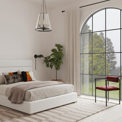 Boyd Horizontal Channel Panel Bed - Blanc Box Weave Linen