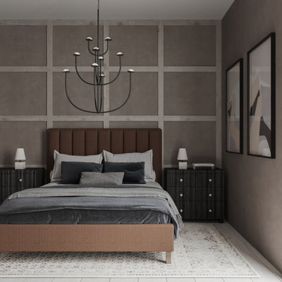 Highline Vertical Channel Panel Bed - Chocolate Vintage Leather