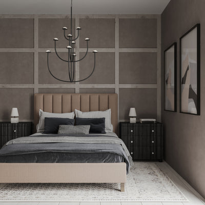 Highline Vertical Channel Panel Bed - Pumice Vintage Leather