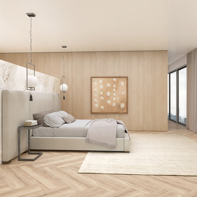 Prospect Extended Panel Bed - Oyster Vintage Leather