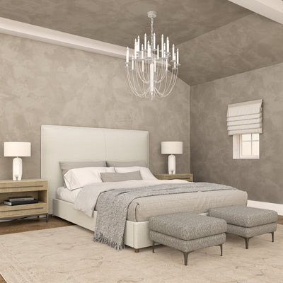 Mansfield Panel Bed - Alabaster Vintage Leather