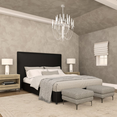 Mansfield Panel Bed - Black Jack Distressed Leather