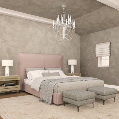 Mansfield Panel Bed - Blush Plush Velvet