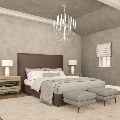 Mansfield Panel Bed - Chocolate Distressed Leather