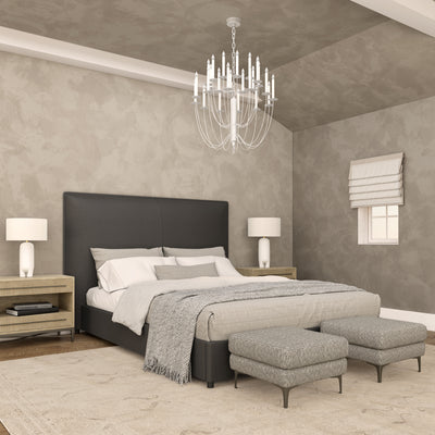 Mansfield Panel Bed - Graphite Distressed Leather