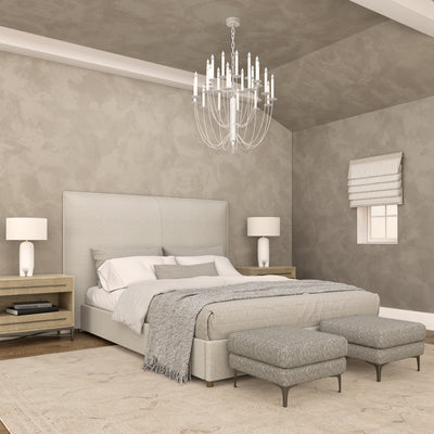 Mansfield Panel Bed - Oyster Crushed Velvet